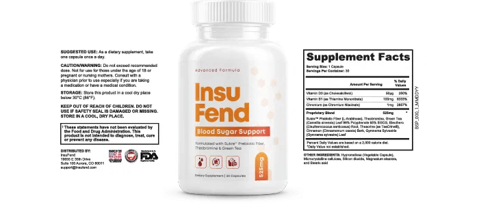 InsuFend dietary supplement bottle